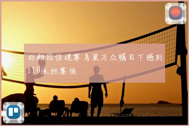 刘翔因伤退赛鸟巢万众瞩目下憾别110米栏赛场